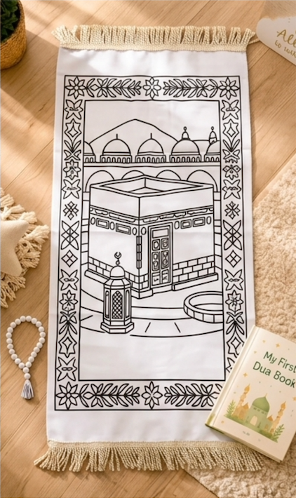 Colorable Islamic Prayer Mat for Kids
