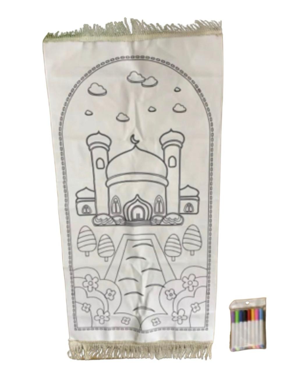 Colorable Islamic Prayer Mat for Kids